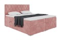 Łóżko kontynentalne ze skrzyniami na pościel ROY-różowy welur.