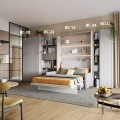 Szary bc z elementami kolekcji bed concept(numeracja elementów).