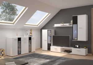 Zestaw meblościanka + komoda CERES (LED)
