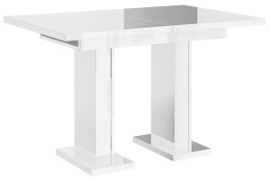 Piękny stół rozkładany do kuchni biały połysk 120cm - 160cm GLISS 