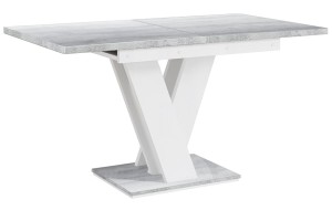 Stół rozkładany 120 cm - 160 cm VISA DUO biały mat beton do salonu