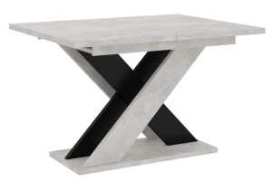 Stół rozkładany 120 - 160 cm beton k350-czarny mat KAO 