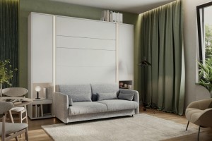 Półkotapczan BC-13 z sofą BC-35 i dostawkami BC-07 LED 180x200 cm