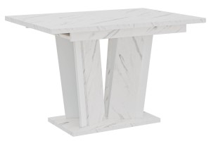 Stół prostokątny 120-160 cm biały marmur-biały DORA II