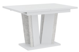 Stół rozsuwany do jadalni 120-160 cm biały mat-beton DORA II