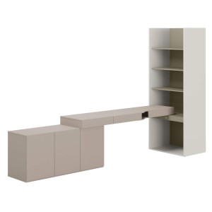 Komplet mebli biurko komoda regał eukaliptus WOOW SET-08L