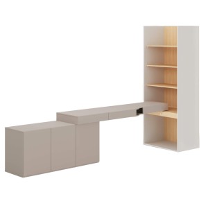 Komplet mebli biurowych dąb vincenza bielona  WOOW SET-08L
