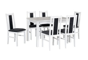 Zestaw mebli do jadalni stół rozkładany + 6 krzeseł drewno VAX 5 x COSS 14