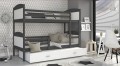 Szare / Białe Wstawki Mateo 3, łóżko piętrowe, duża rodzinna, pokój dziecięcy