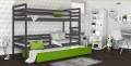 Szara / Zielona Szuflada, Łóżko  Piętrowe Jarek 3 200x90, Pokój dziecięcy,  Duża Rodzina