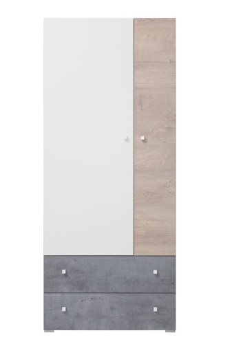 Szafa NIGMA beton / biały lux / dąb