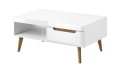 Ława stolik kawowy do salonu w stylu skandynawskim w kolorze biały połysk / dąb riviera
