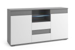 [ARCHIWUM] Komoda biało szara 160 cm z witryną MITRA 5 (LED)