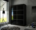 Szafa ze szprosami TIPI III czarny/czarne szkło