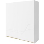 [ARCHIWUM] Szafa przesuwna biały połysk do sypialni WAVE (200cm)