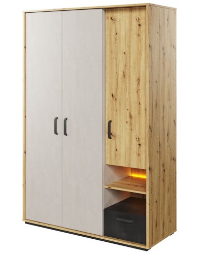 Szafa duża młodzieżowa trzydrzwiowa QUBIC styl loft