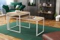 Stolik kawowy prostokątny w stylu loft TOMEN Dąb Lancelot/Biały