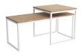 Stolik kawowy 2w1 w stylu loft TOMEN Dąb Lancelot/Biały