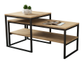 Stolik kawowy 2w1 w stylu loft TOMEN II Dąb Lancelot/Czarny