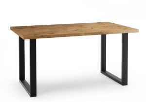 Stół loftowy rozkładany 140-240 cm na czarnych metalowych nogach PAM