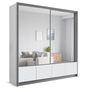 Szafa duża przesuwna garderoba z lustrem LUISA 200 cm 