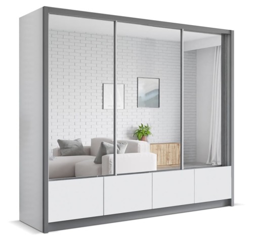 Szafa garderoba LUISA 250 Biały/Biały