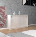 Komoda przesuwna niska SIENA  Biały/Biały Połysk