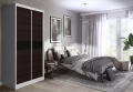 Szafa Tiana 150 cm Biały Mat /Wenge  + Czarne Szkło Lacobel