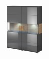 Komoda TOLEDO III  witryna Antracyt + Dąb Grandson  / Antracyt Połysk