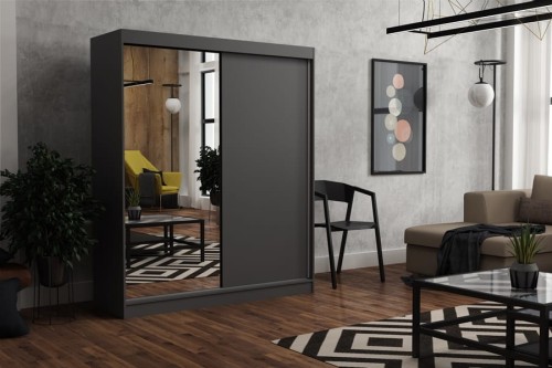 Przykładowa aranżacja szafy JONA 180cm antracyt