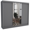 Szafa duża z lustrem JONA 250cm antracyt