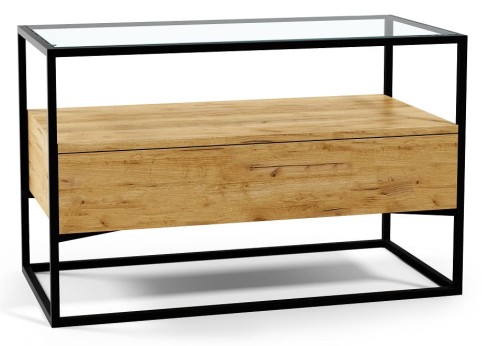 Stolik kawowy BOX S w odcieniu craft złoty.