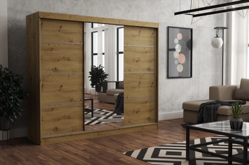 Przykładowa aranżacja szafy JERY 250cm dąb artisan