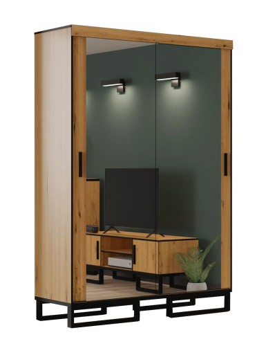 Szafa na nóżkach w stylu industrialnym loft OLSEN 150 CM
