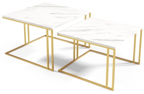 Stolik ASTER marmur bianco złoty