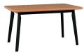 Stół OLSO 7 BLAT DĄB NATURALNY, PODSTAWA CZARNY
