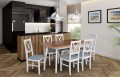 Zestaw mebli stół z krzesłami OLSO 5(grandson/biały)  x BILO 10