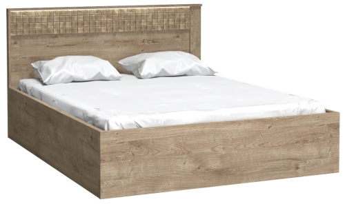 Łóżko do sypialni w stylu boho NATURIAL N-17 KRATKA LED.