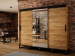 [ARCHIWUM] Szafa przesuwna z lustrem na nóżkach 250 cm LOFTI loftowa