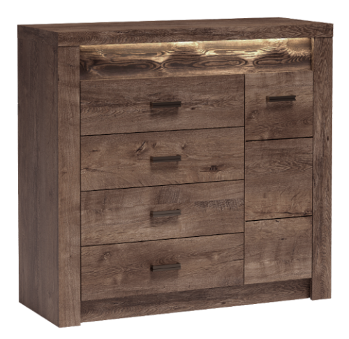 Komoda z szufladami i szafką 42 cm INDIANAPOLIS I 17 JASION CIEMNY