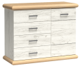 Komoda mała z szufladami i szafką 115 cm KORA K10 KRAFT BIAŁY/KRAFT ZŁOTY.