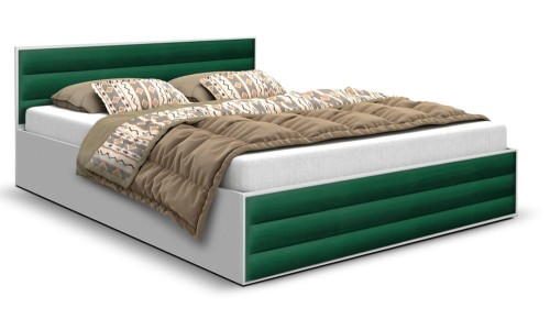 Białe łóżko z panelami AVI