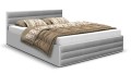 Łóżko z szarymi tapicerowanymi panelami AVI
