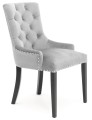 Krzesło ze srebrnymi pinezkami AUGUST tkanina BLUVEL 03