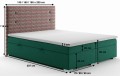 Łóżko typu boxspring z guzikami do sypialni GINA.
