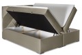 Łóżko boxspring z przekładanymi na wezgłowiu szalami ELIZA.
