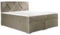 Łóżko boxspring z przekładanymi na wezgłowiu szalami ELIZA.