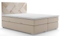 Łóżko boxspring z przekładanymi na wezgłowiu szalami ELIZA.