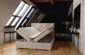 Łóżko boxspring z przekładanymi na wezgłowiu szalami ELIZA MagicVelvet 2201.