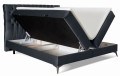 Łóżko kontynentalne typu boxspring do sypialni z miękkim, pikowanym zagłówkiem MOLI.